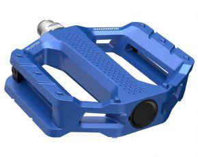 Shimano Pd-ef202 Mtb Flat Pedals Blue - Extra-wide and low profile durable flat pedal for entry-level Trail and All-Mountain 