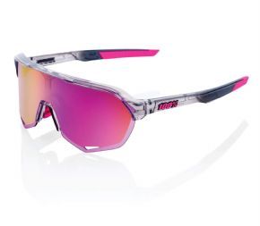 100% S2 Sunglasses Polished Translucent Grey/purple Multilayer Mirror Lens - 
