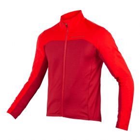 Endura Fs260-pro Roubaix Long Sleeve Jersey Rust Red - Critically positioned high stretch wind and waterproof panels