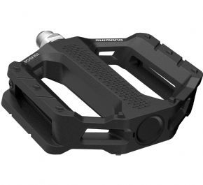 Shimano Pd-ef202 Mtb Flat Pedals Black - Extra-wide and low profile durable flat pedal for entry-level Trail and All-Mountain 