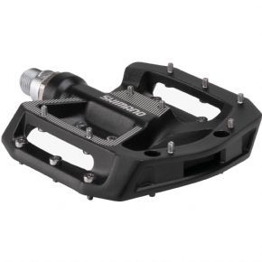 Shimano Gr500 Flat Pedals Black - Extra-wide and low profile durable flat pedal for entry-level Trail and All-Mountain 