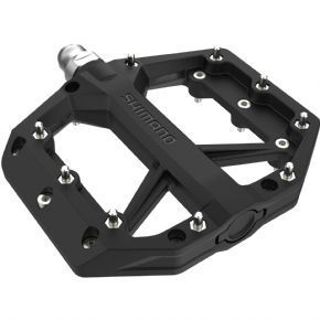 Shimano Pd-gr400 Flat Mtb Pedals Black - Extra-wide and low profile durable flat pedal for entry-level Trail and All-Mountain 